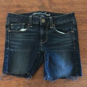 Cut off dark wash AE shorts